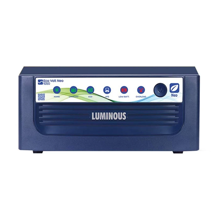 Luminous Eco Volt Neo 1050 Pure Sine Wave 900VA/12V Inverter for Home, Office & Shops | Supports 1 Inverter Battery of 12V | Efficient & Reliable