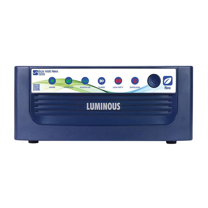 Luminous Eco Volt Neo 1250 Inverter for Home, Office & Shops | 1100VA/12V Pure Sinewave | Reliable Power Backup | Minimum Maintenance