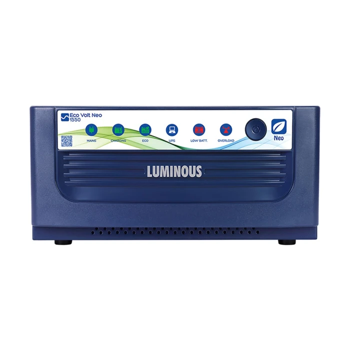 Luminous Eco Volt Neo 1550 Pure Sine Wave 1400VA/12V Inverter supports 1 Battery each of 12V for Home, Office and Shops