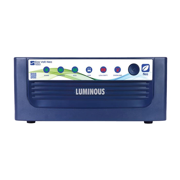 Luminous Eco Volt Neo 1650 Inverter for Home, Office & Shops | 1500VA/24V Pure Sinewave | Reliable Power Backup | Minimum Maintenance | Easy Installation