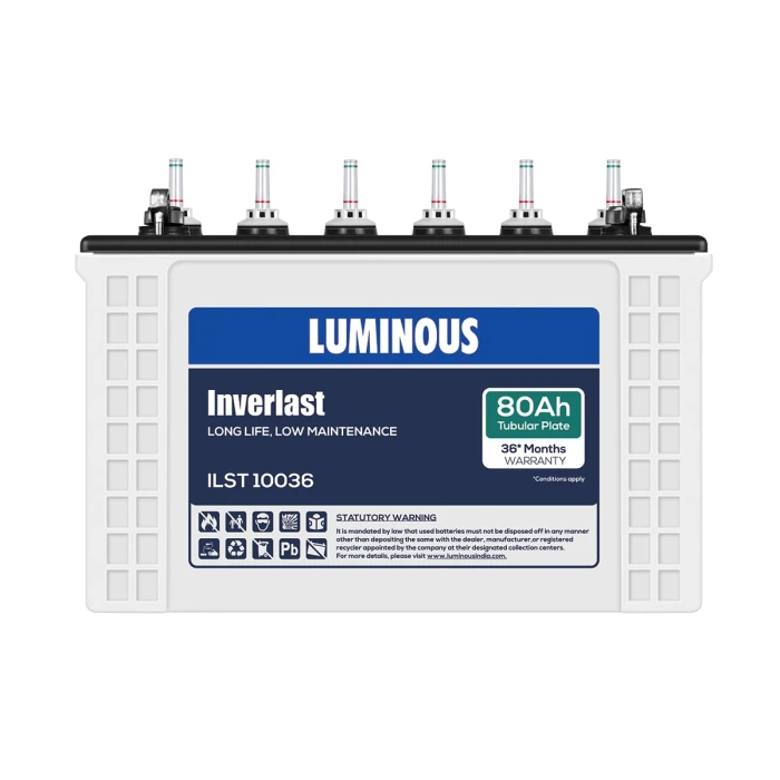 Luminous Inverlast ILST 10036 80 Ah Short Tabular Inverter Battery