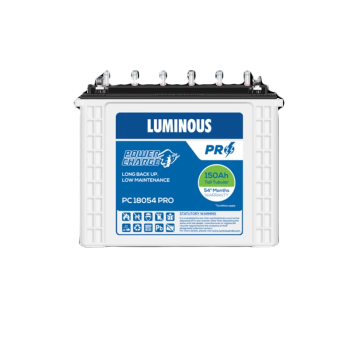 LUMINOUS 150Ah Power Charge Tall Tubular Inverter Battery for Home, Office & Shops -PC 18054PRO (150Ah)