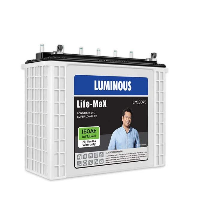 Luminous Tubular Battery 150 Ah LM18075 Designed with Tubular Plates for Long Lasting Performance